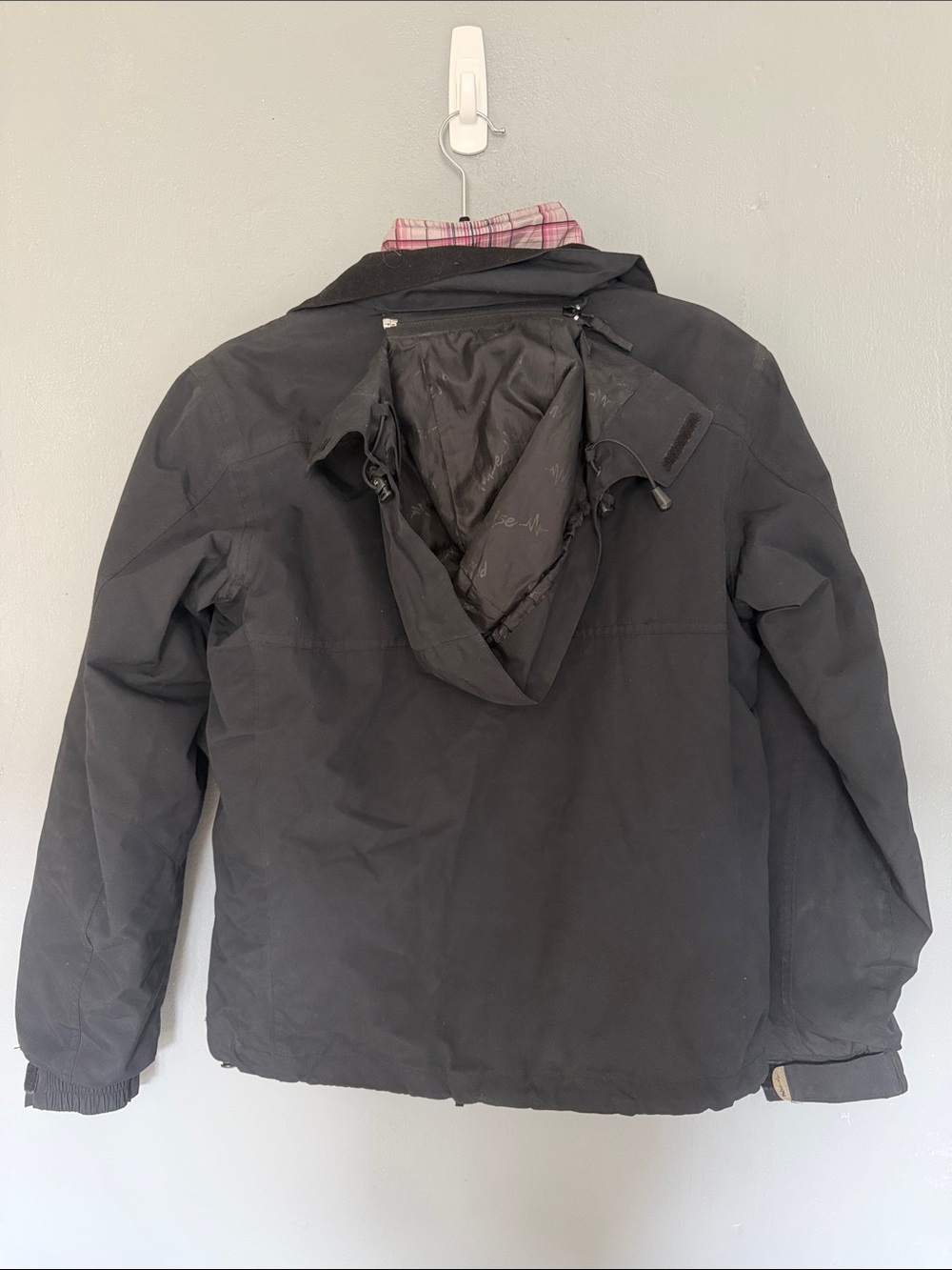 Pulse Youth Ski Winter Outdoor Black‎ Hooded Pink Plaid Inner Jacket - Picture 3 of 8